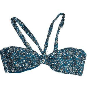 Ann Taylor Loft Swim Bandeau Bikini Top with Straps Floral Nwot Medium